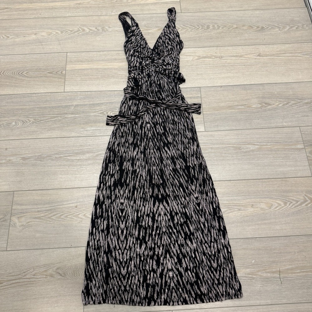 Next Petite Black Abstract Twist Dress XS Pit to Pit 15" Viscose